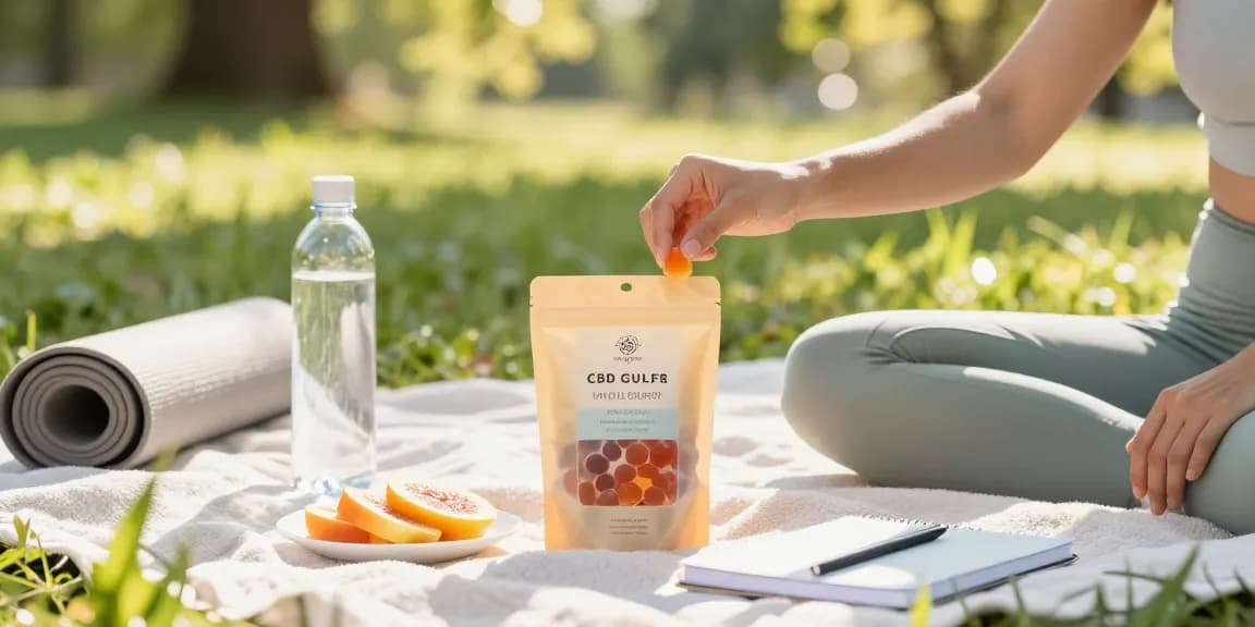 Experience weed gummies in a serene outdoor park, promoting natural wellness and holistic health.
