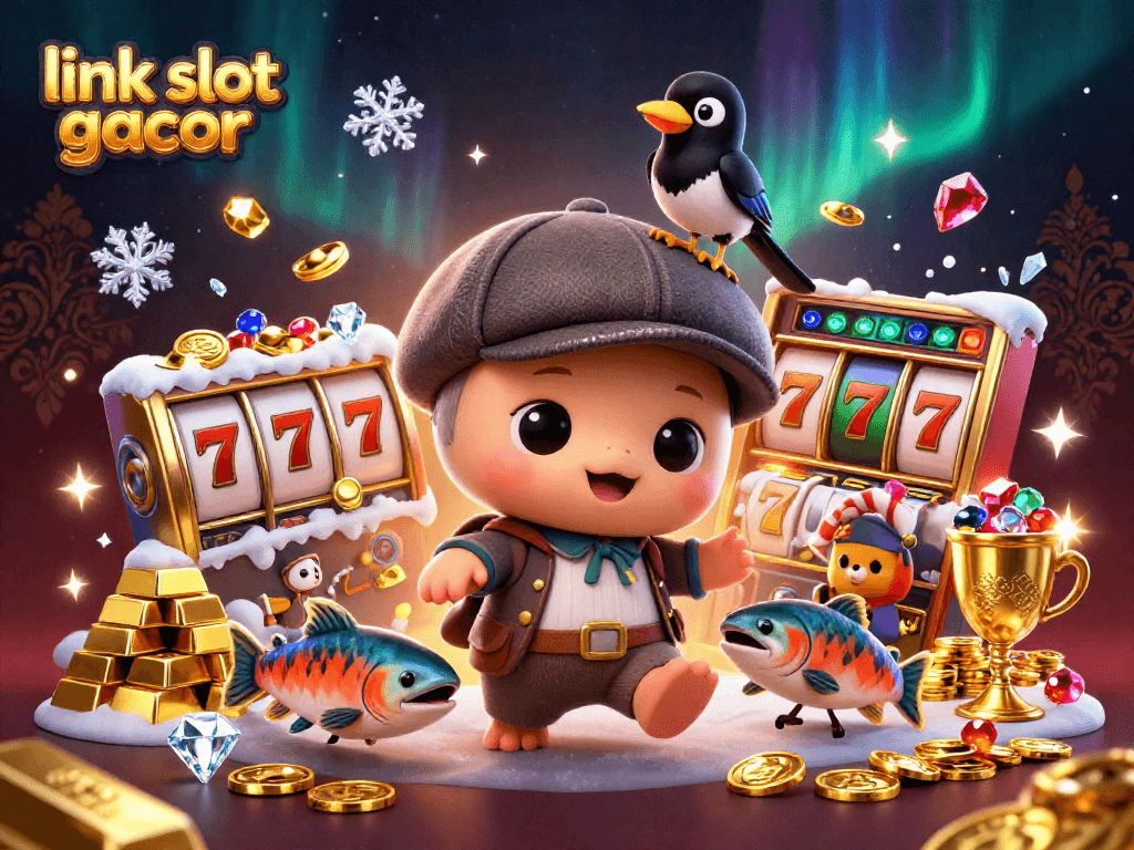 Spin to win at link slot gacor with a playful 3D Nessie in an exhilarating casino scene!