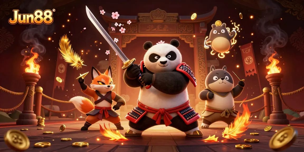 Engage in thrilling gameplay at Jun88 with vibrant characters and elements presenting an exciting casino scene.