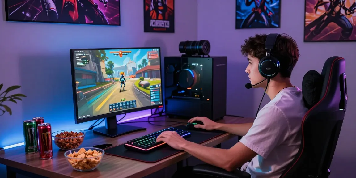 Proses topup akun game NAGA2000 tanpa biaya admin setiap hari di https://www.soilwindowtreatments.com/accessibility, gamer fokus di depan monitor dengan aksesoris gaming.
