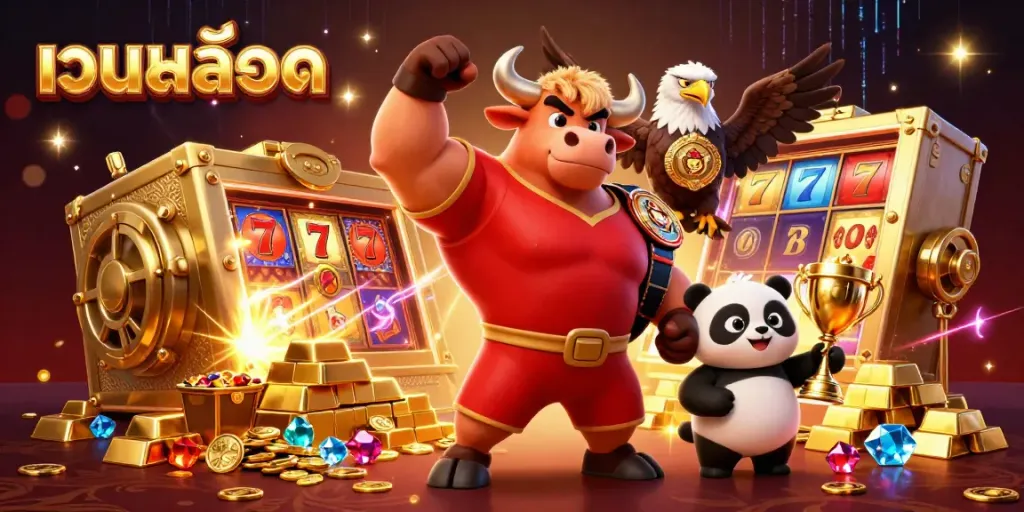 Experience exciting เว็บคาสิโน visuals with playful mascots and dazzling treasures.