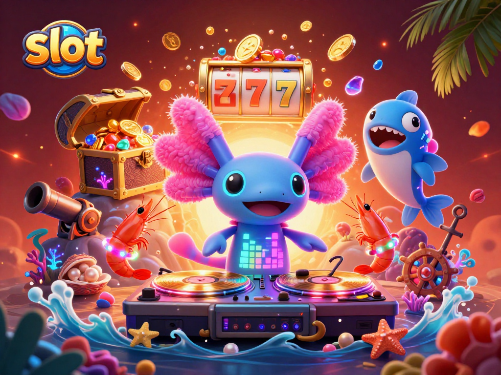 Experience thrilling slot action with colorful creatures and gleaming treasures in this vibrant underwater scene.