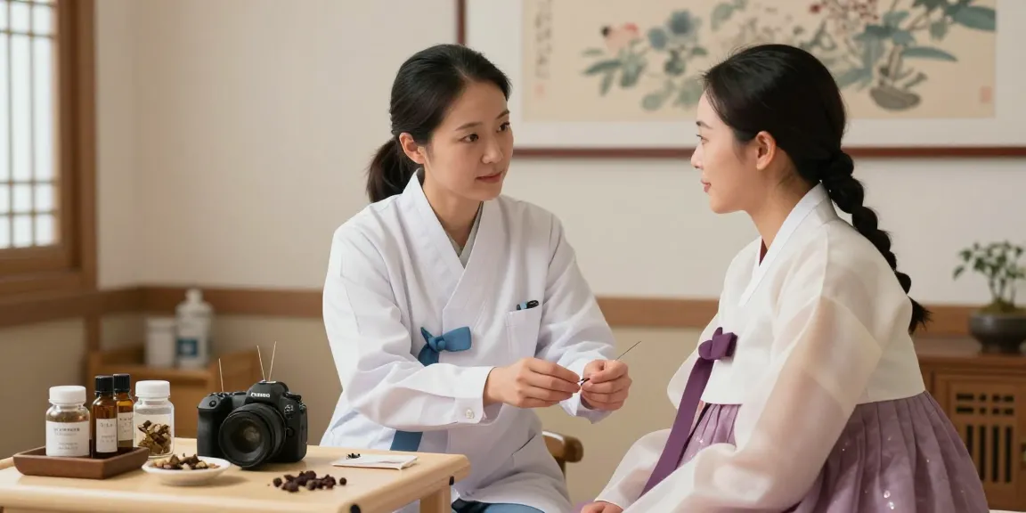 Expert treatment at 수원교통사고한의원 with acupuncture and patient care.