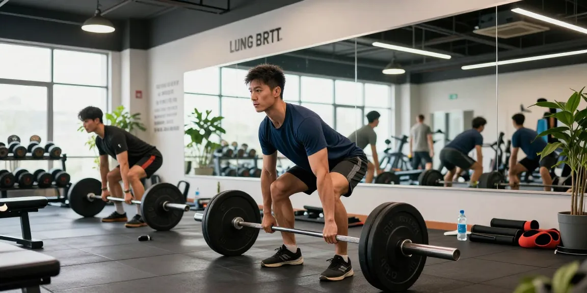 Man lifting weights in a modern gym to highlight Deus Medical Steroids for bodybuilding.