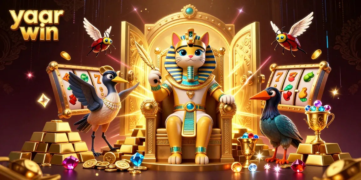 Play and win big with yaar win in this vibrant casino illustration packed with treasures.