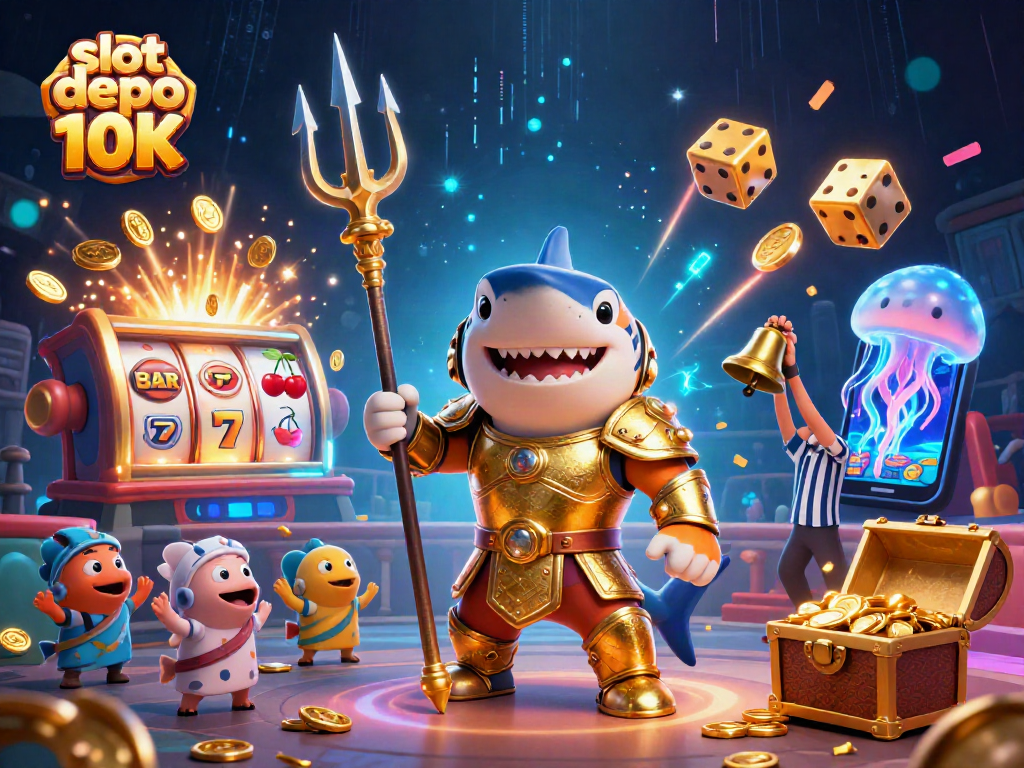 Win big with slot depo 10K in this vibrant underwater casino scene alive with action!