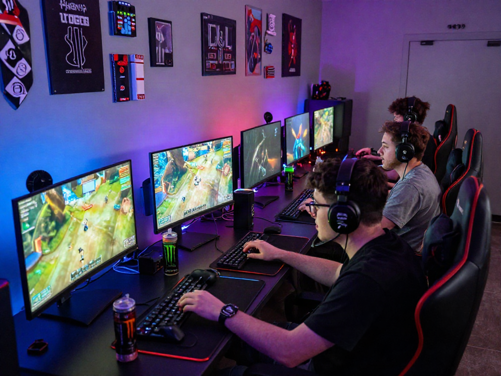 Situs LUXURY111 - Teman-teman menikmati sesi permainan online dengan setup gaming yang menarik.