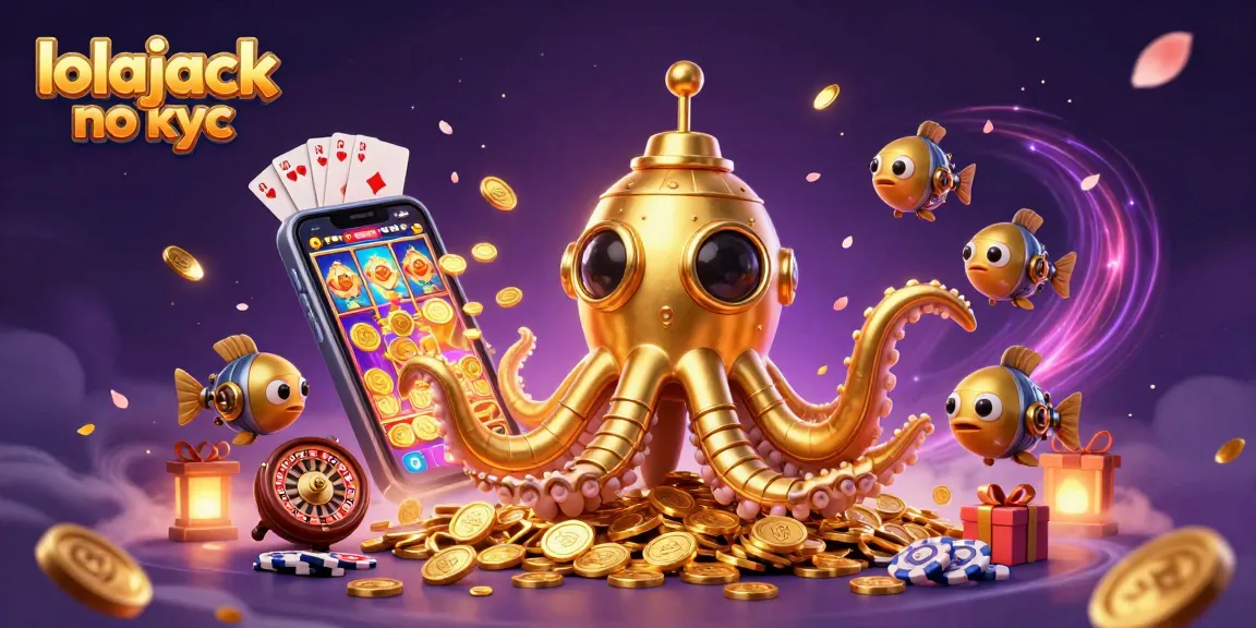 Experience the thrill of winning with lolajack no kyc while the golden kraken submarine navigates a sea of coins.