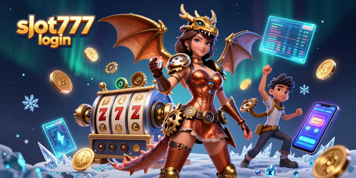Engage in exciting gameplay with slot777 login, featuring a vibrant 3D casino illustration.