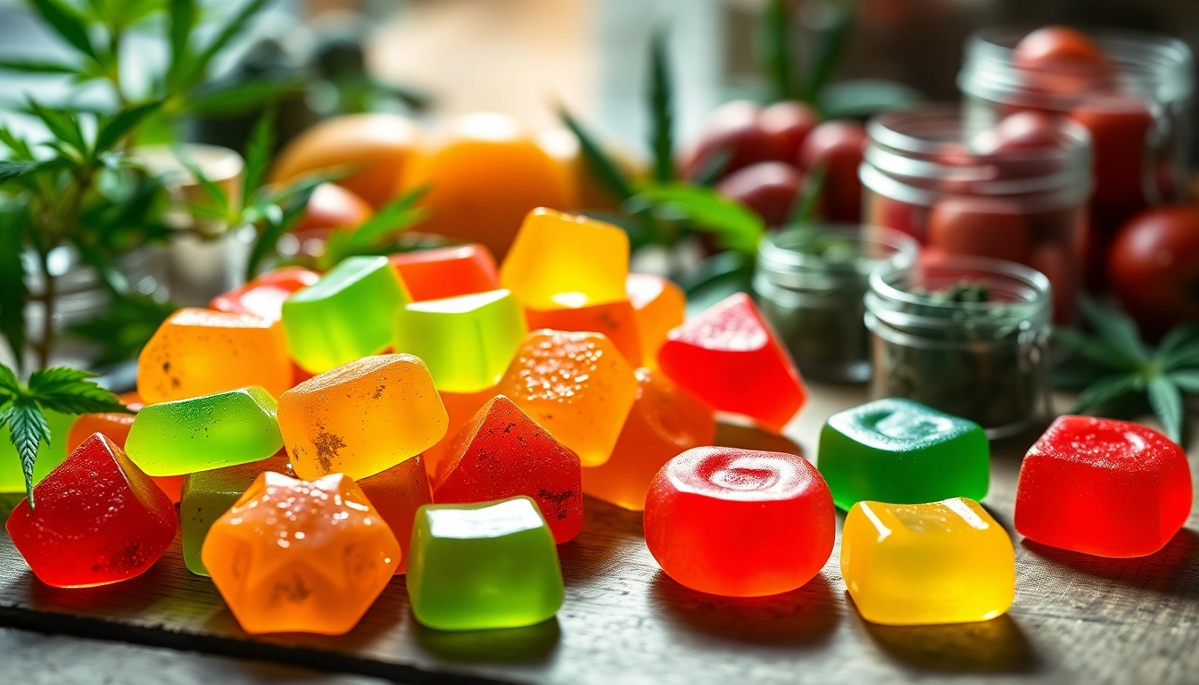 Indulge in colorful Weed Gummies showcasing their vibrant textures and flavors.