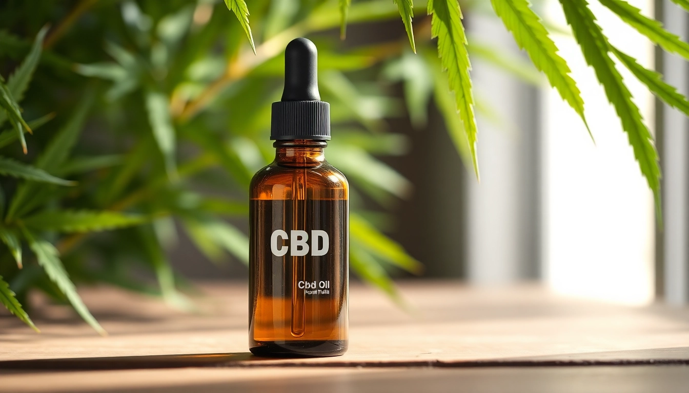 Promote health with CBD Oil in a relaxing natural setting featuring fresh hemp leaves.