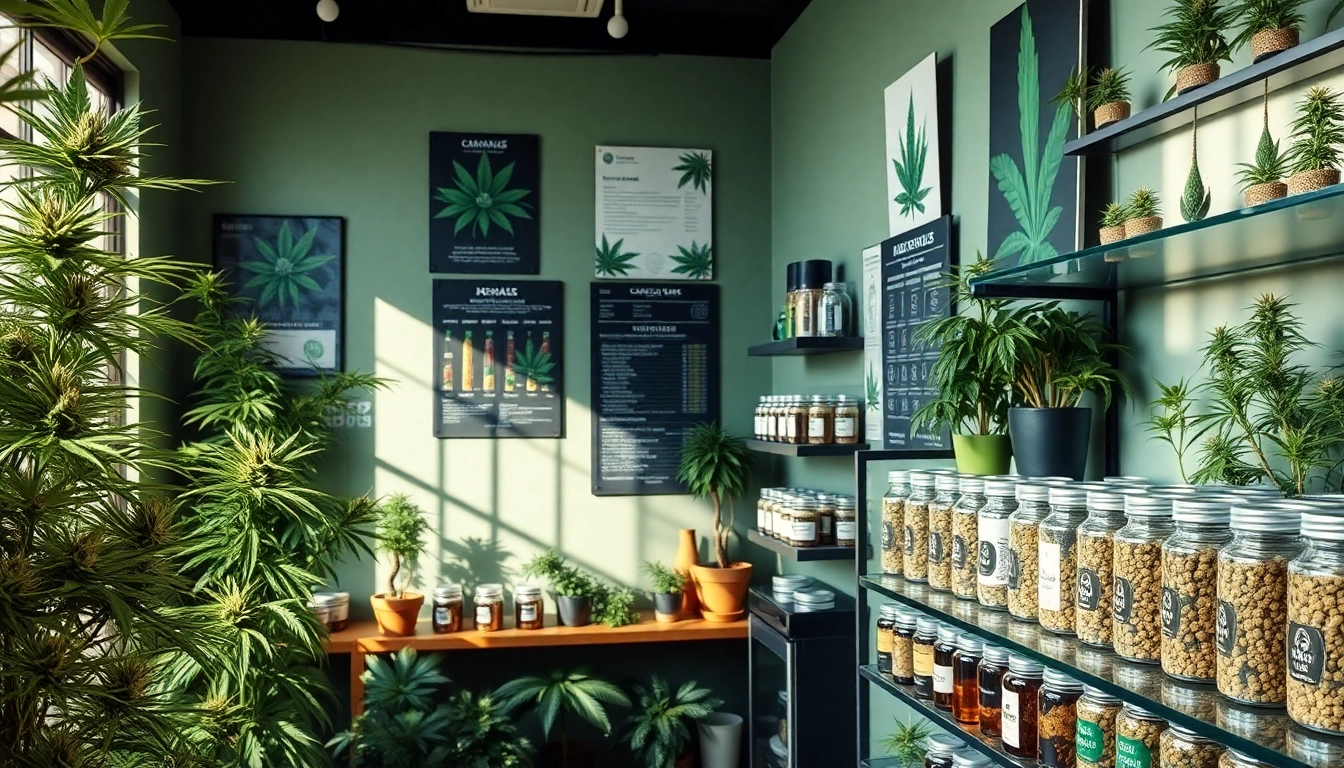 Learn how to buy weeds online with an inviting cannabis shop interior featuring vibrant strains and accessories.