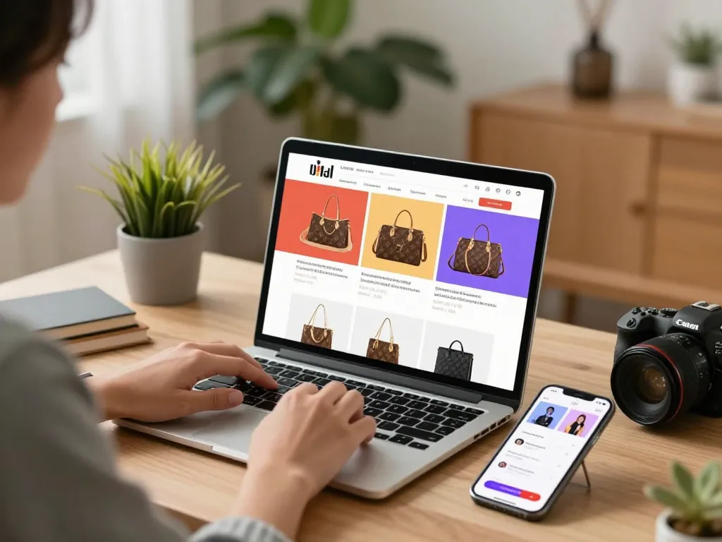 Browse high-quality 레플리카 사이트 products in a modern online shopping environment showcasing stylish replicas.