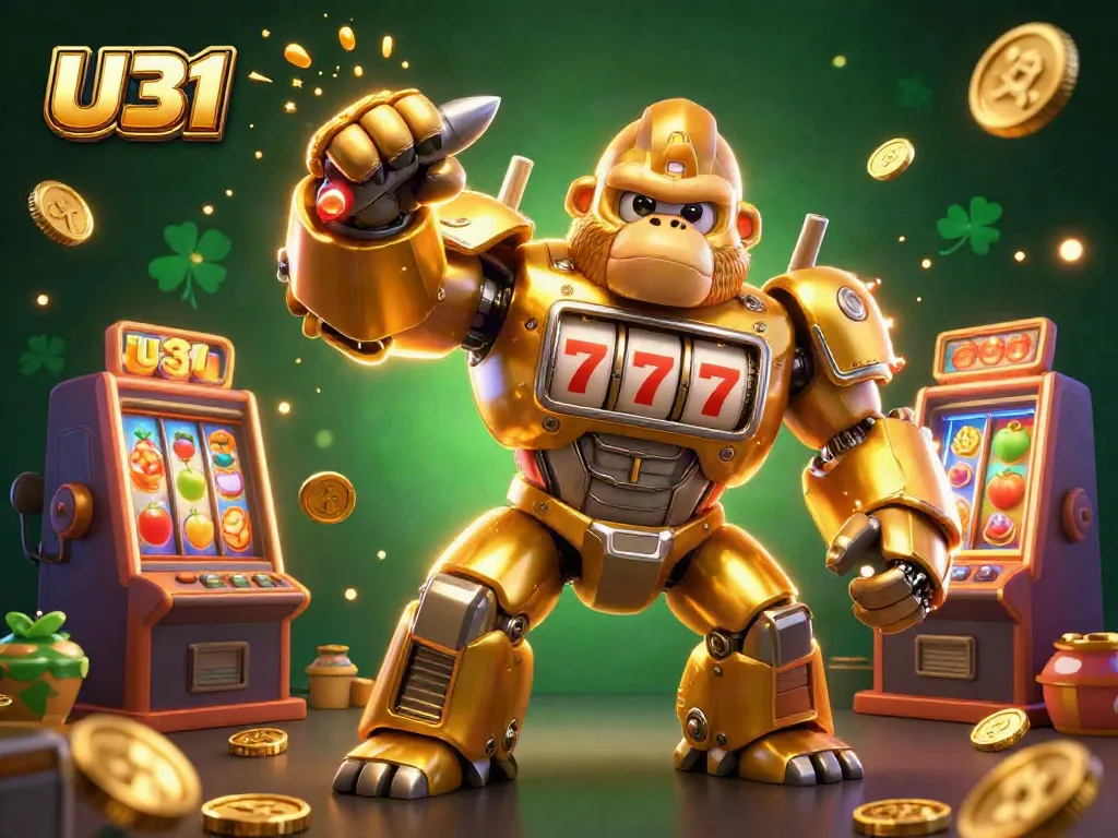 Engage with U31's thrilling slots and jackpots through an explosive golden gorilla mech.