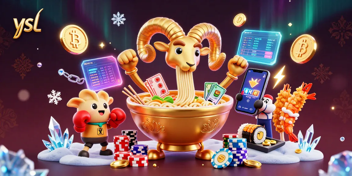 Engage with ysl at a vibrant casino scene featuring cartoon characters and crypto elements.