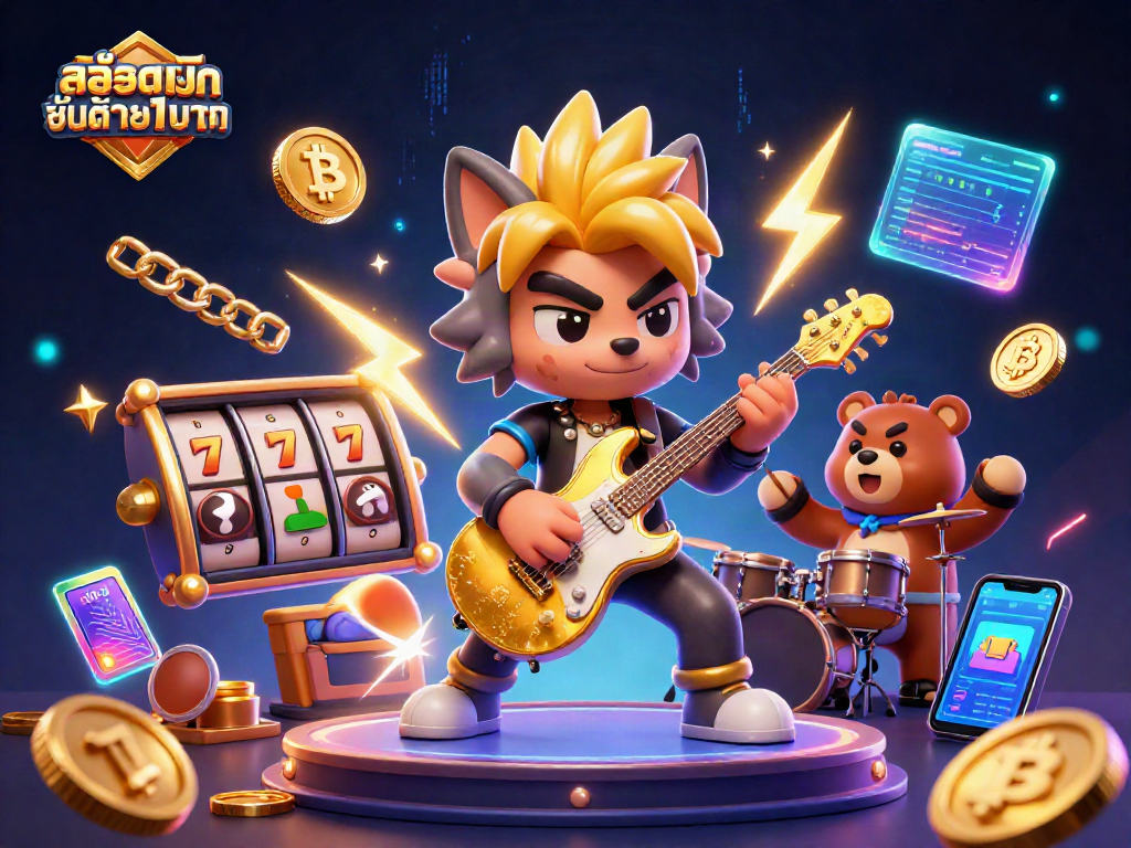 Experience สล็อตฝากขั้นต่ำ1บาท with an electrifying 3D casino scene showcasing excitement and dynamic elements.