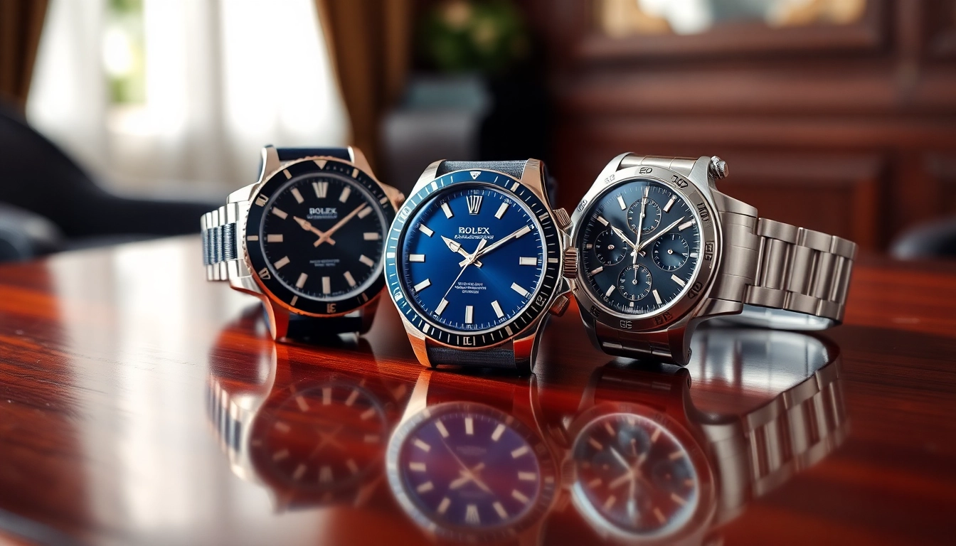 Admire remarkable super clone watches highlighted on a luxurious wooden table, showcasing their elegance and design.
