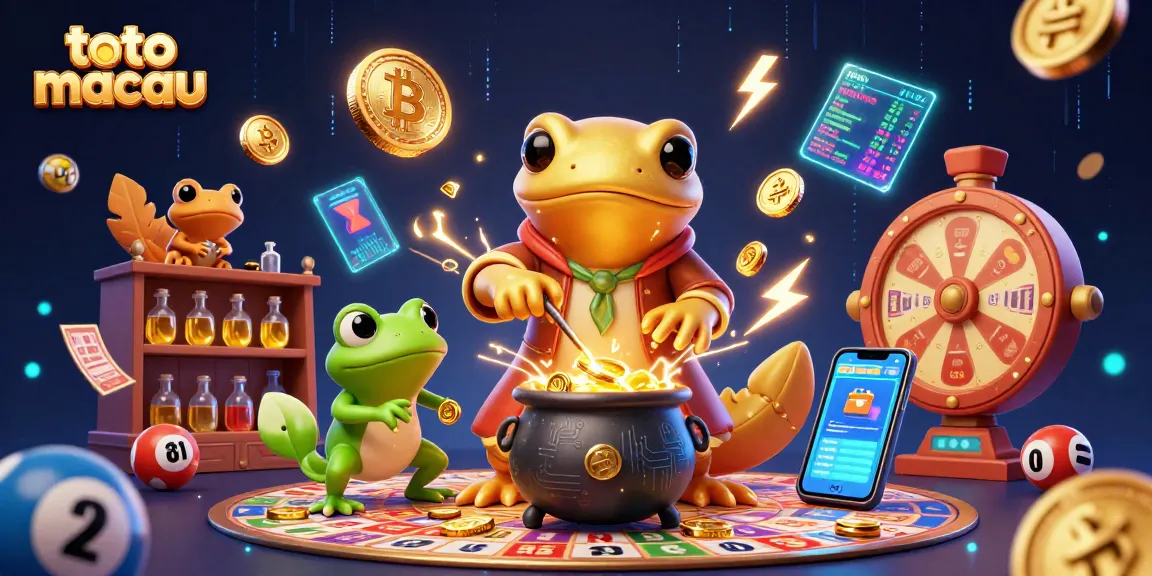 Engage in thrilling toto macau experiences with vibrant 3D cartoon illustration of a magical alchemist.