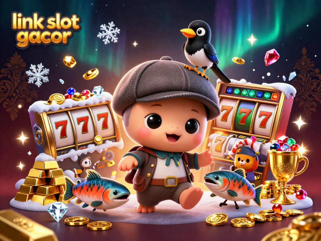 Spin to win at link slot gacor with a playful 3D Nessie in an exhilarating casino scene!