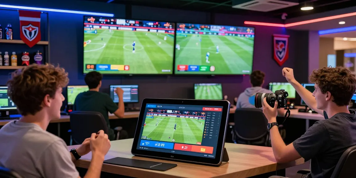 Experience the excitement of sports betting and 瞭解內容 with live matches and interactive features in a modern gaming lounge.
