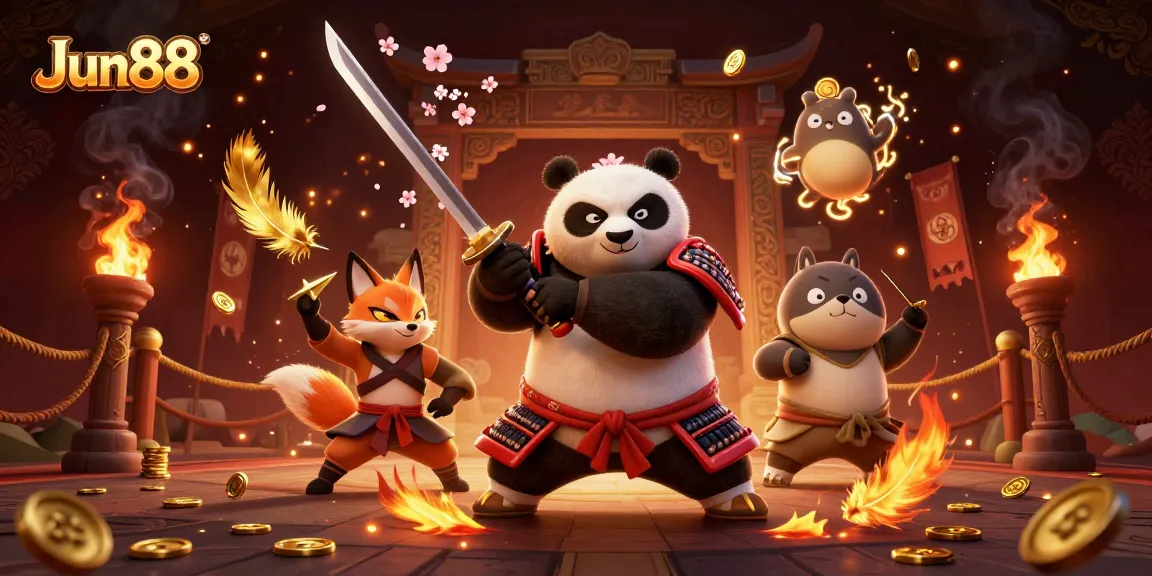 Engage in thrilling gameplay at Jun88 with vibrant characters and elements presenting an exciting casino scene.