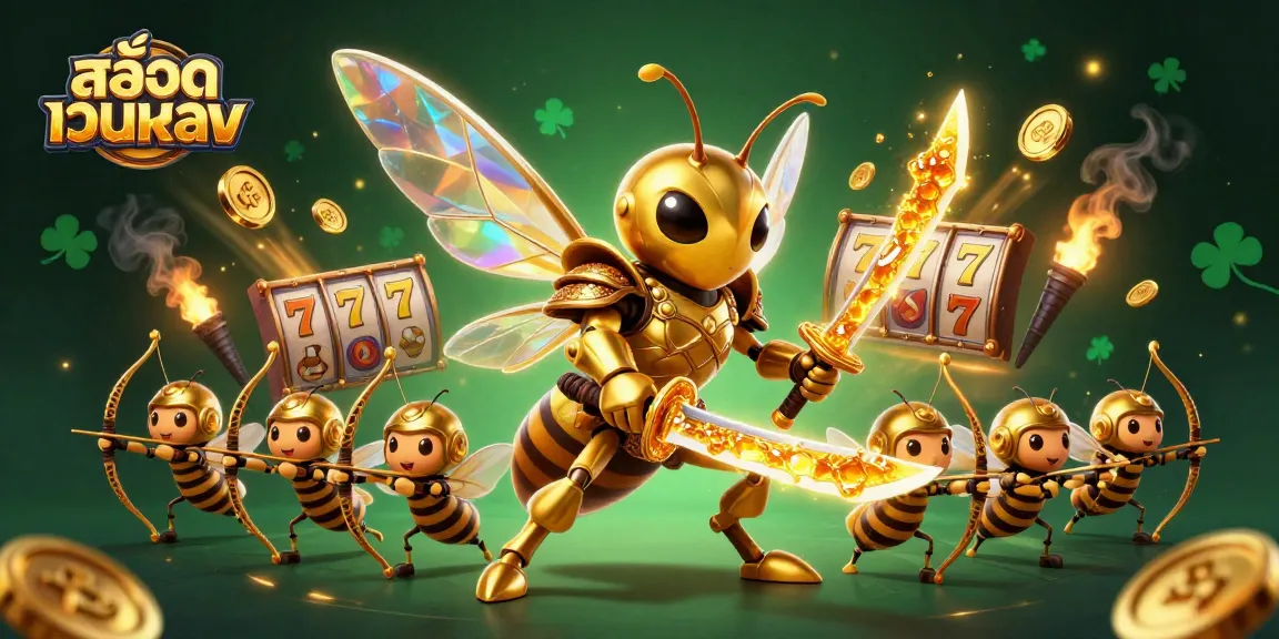 Experience the excitement of สล็อตเว็บตรง with a vibrant, dynamic 3D illustration showcasing thrilling slot visuals and action.