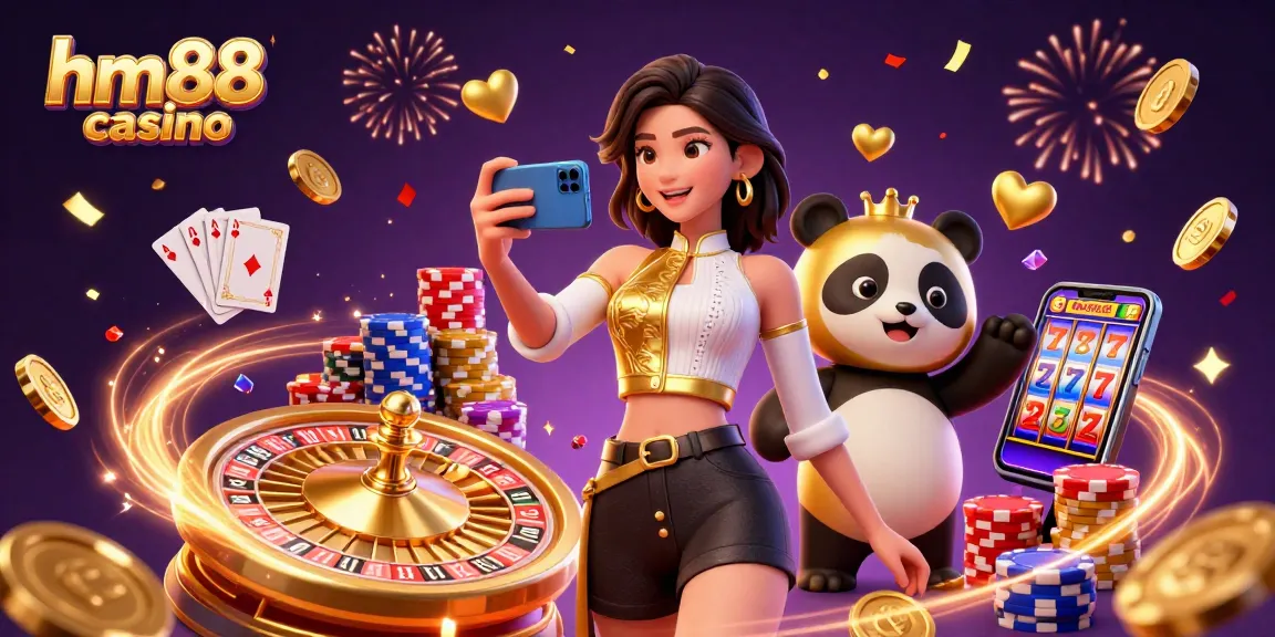 Experience the thrill of hm88 casino with beautiful characters and vibrant elements in this dynamic illustration.