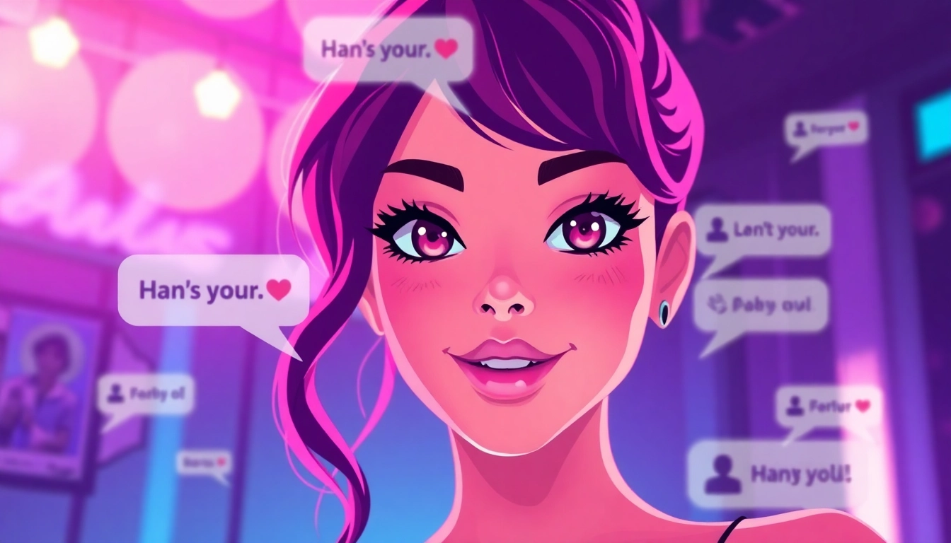 Engaging visual of an ai porn chat interface featuring a flirtatious character.
